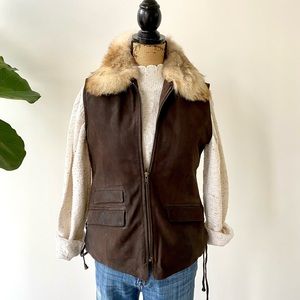 Soft Sheep Leather and Fox Fur Vest